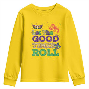 Mardi Gras Youth Sweatshirt Let The Good Times Roll Glitter Print TS10 Daisy Print Your Wear