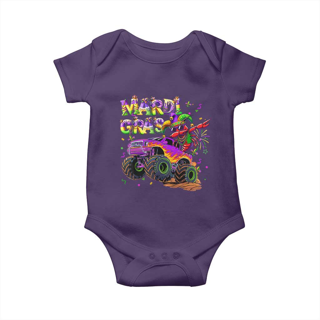 Mardi Gras Baby Onesie Dabbing Crawfish Monster Truck TS10 Purple Print Your Wear