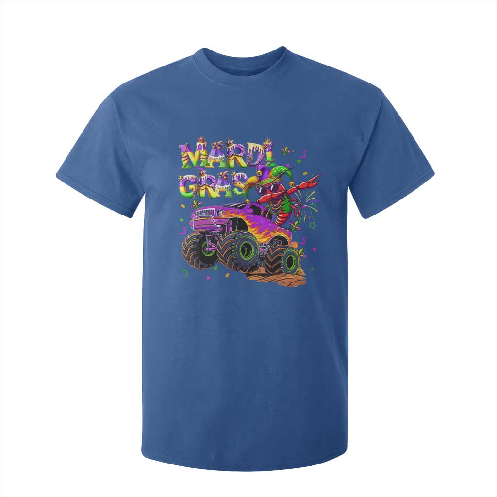 Mardi Gras T Shirt For Kid Dabbing Crawfish Monster Truck TS10 Royal Blue Print Your Wear