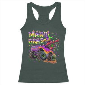 Mardi Gras Racerback Tank Top Dabbing Crawfish Monster Truck TS10 Dark Forest Green Print Your Wear