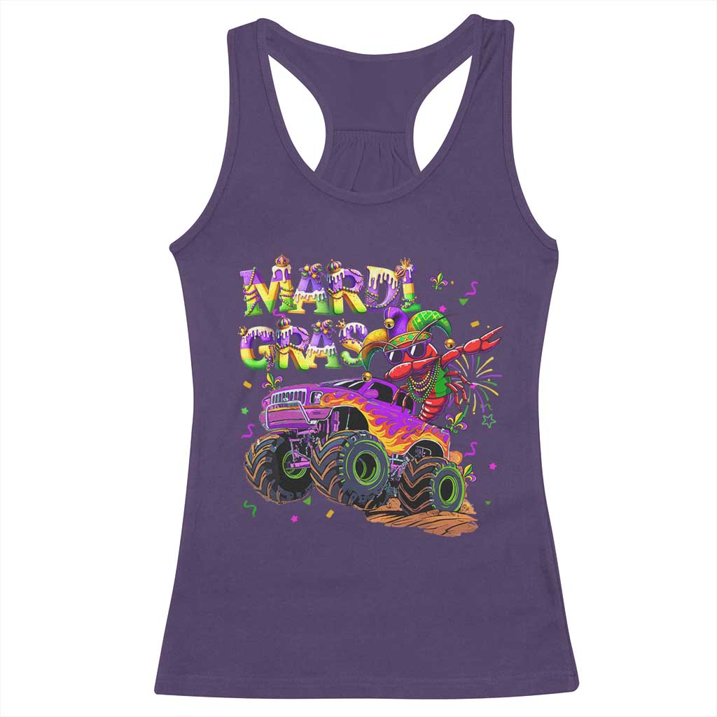 Mardi Gras Racerback Tank Top Dabbing Crawfish Monster Truck TS10 Purple Print Your Wear