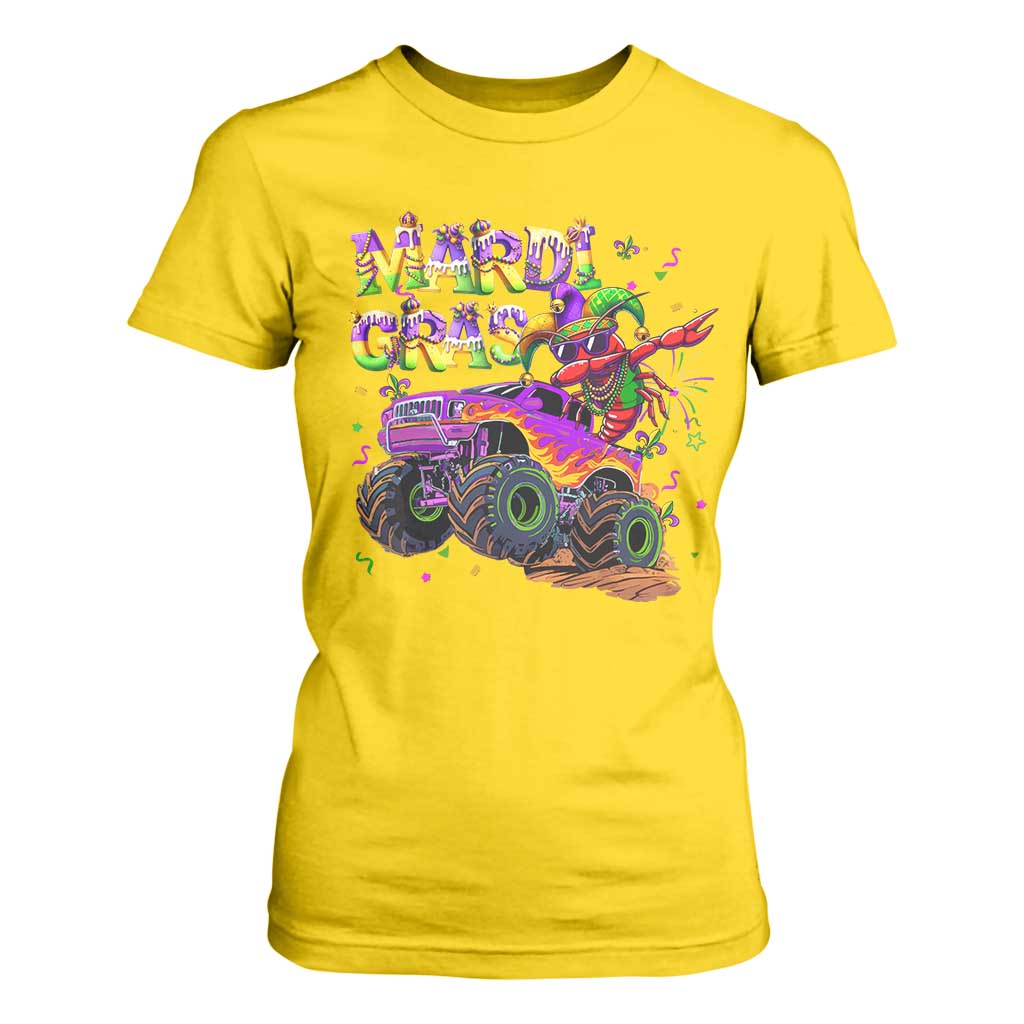Mardi Gras T Shirt For Women Dabbing Crawfish Monster Truck TS10 Daisy Print Your Wear