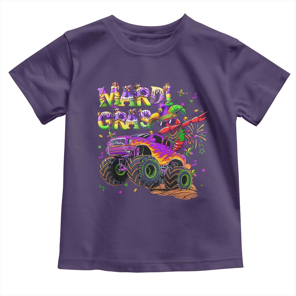 Mardi Gras Toddler T Shirt Dabbing Crawfish Monster Truck TS10 Purple Print Your Wear