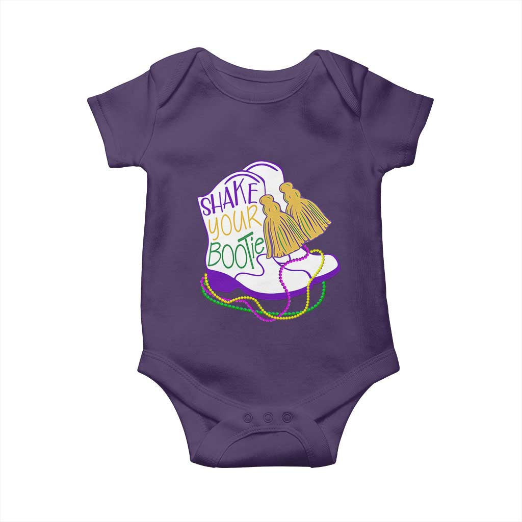 Mardi Gras Baby Onesie Shake Your Bootie Bead Boots TS10 Purple Print Your Wear