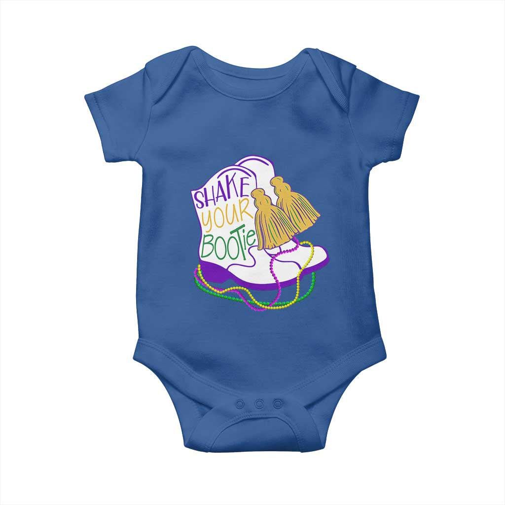 Mardi Gras Baby Onesie Shake Your Bootie Bead Boots TS10 Royal Blue Print Your Wear