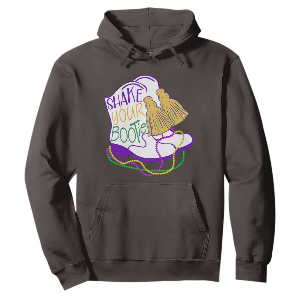 Mardi Gras Hoodie Shake Your Bootie Bead Boots TS10 Dark Chocolate Print Your Wear