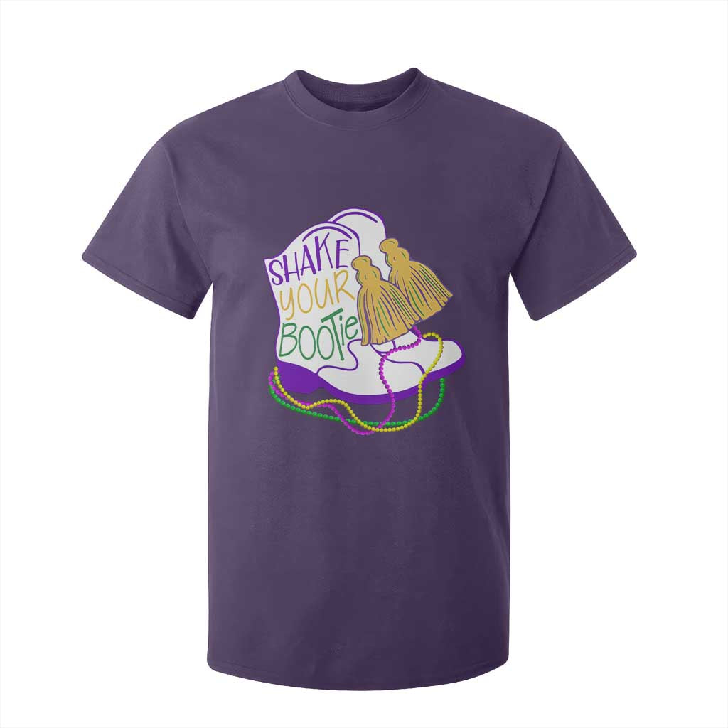 Mardi Gras T Shirt For Kid Shake Your Bootie Bead Boots TS10 Purple Print Your Wear