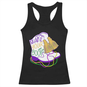 Mardi Gras Racerback Tank Top Shake Your Bootie Bead Boots TS10 Black Print Your Wear