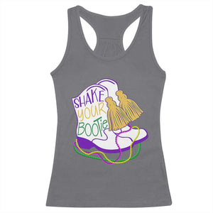 Mardi Gras Racerback Tank Top Shake Your Bootie Bead Boots TS10 Charcoal Print Your Wear