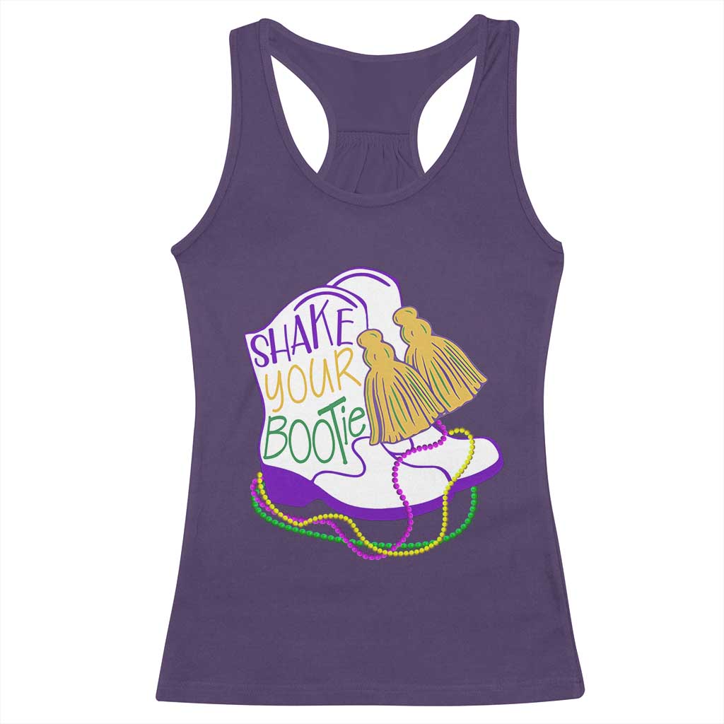 Mardi Gras Racerback Tank Top Shake Your Bootie Bead Boots TS10 Purple Print Your Wear