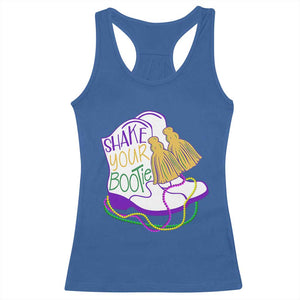 Mardi Gras Racerback Tank Top Shake Your Bootie Bead Boots TS10 Royal Blue Print Your Wear