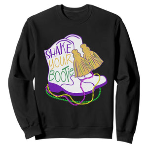 Mardi Gras Sweatshirt Shake Your Bootie Bead Boots TS10 Black Print Your Wear