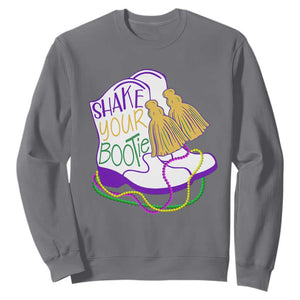 Mardi Gras Sweatshirt Shake Your Bootie Bead Boots TS10 Charcoal Print Your Wear