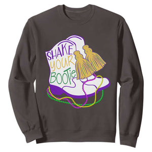 Mardi Gras Sweatshirt Shake Your Bootie Bead Boots TS10 Dark Chocolate Print Your Wear