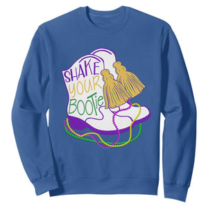 Mardi Gras Sweatshirt Shake Your Bootie Bead Boots TS10 Royal Blue Print Your Wear