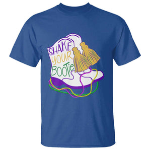 Mardi Gras T Shirt Shake Your Bootie Bead Boots TS10 Royal Blue Print Your Wear