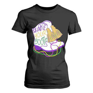 Mardi Gras T Shirt For Women Shake Your Bootie Bead Boots TS10 Black Print Your Wear