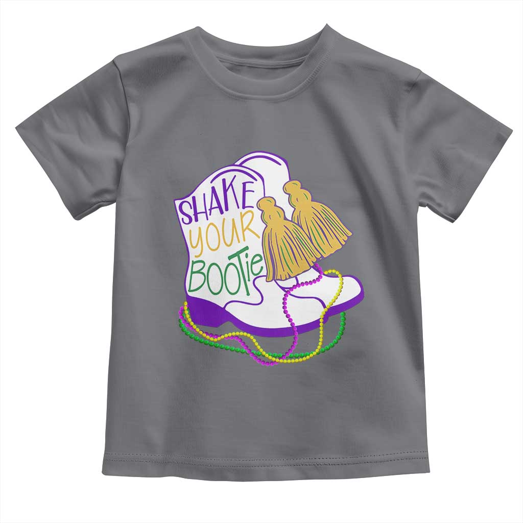Mardi Gras Toddler T Shirt Shake Your Bootie Bead Boots TS10 Charcoal Print Your Wear