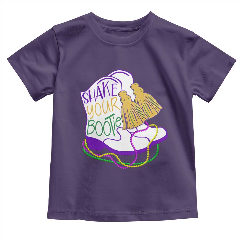 Mardi Gras Toddler T Shirt Shake Your Bootie Bead Boots TS10 Purple Print Your Wear