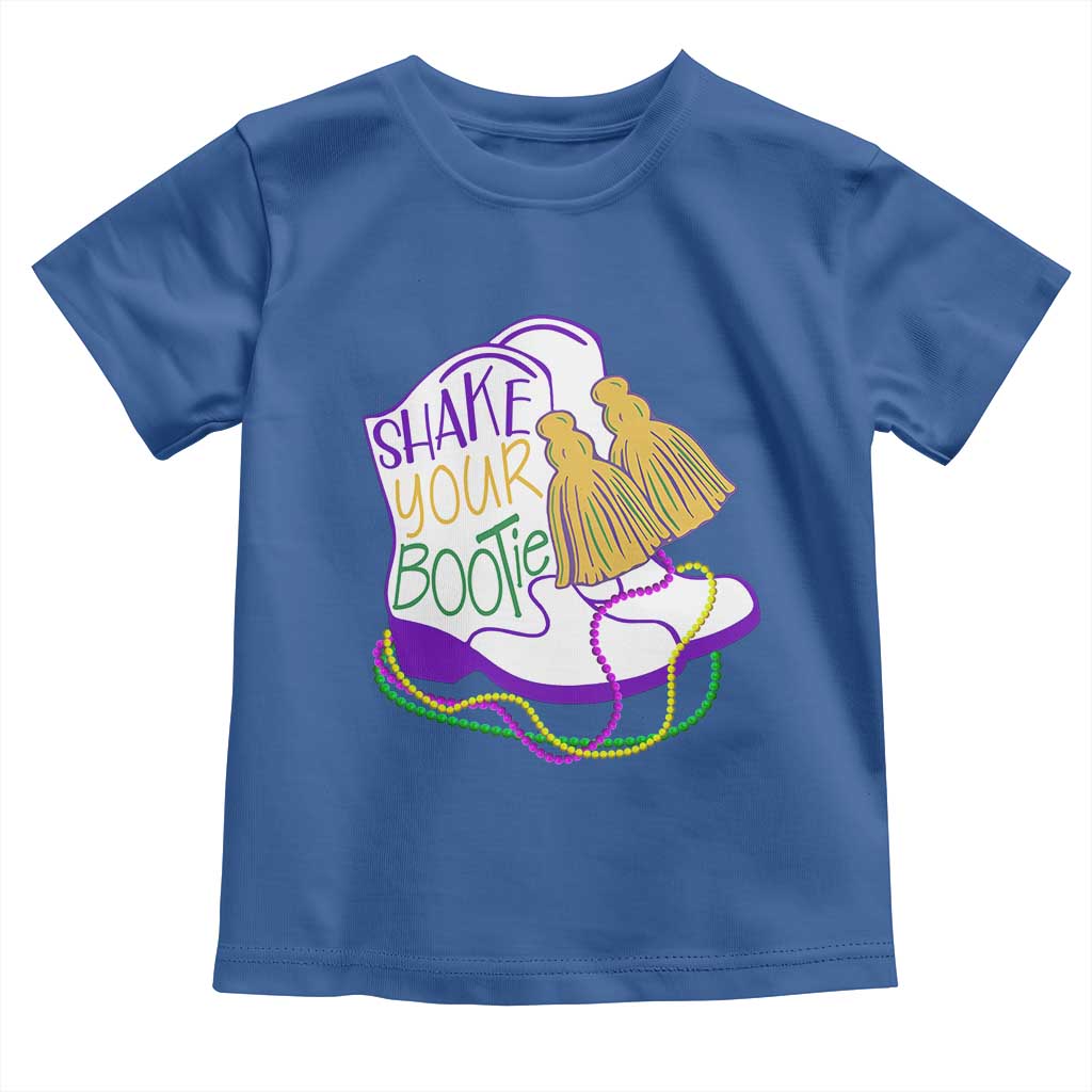 Mardi Gras Toddler T Shirt Shake Your Bootie Bead Boots TS10 Royal Blue Print Your Wear