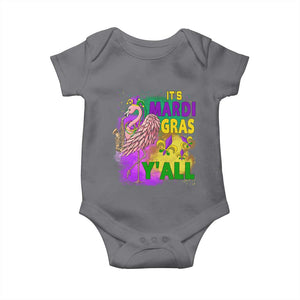 Its Mardi Gras Yall Baby Onesie Funny Carnival Flamingo TS10 Charcoal Print Your Wear