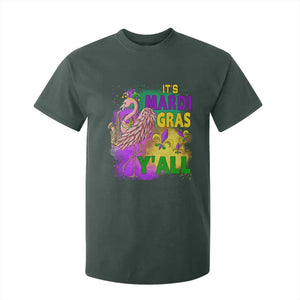 Its Mardi Gras Yall T Shirt For Kid Funny Carnival Flamingo TS10 Dark Forest Green Print Your Wear