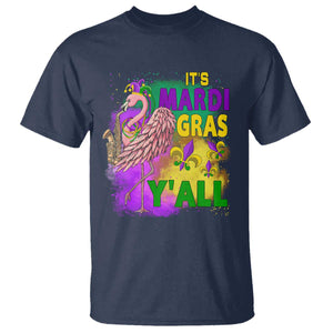 Its Mardi Gras Yall T Shirt Funny Carnival Flamingo TS10 Navy Print Your Wear