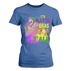 Its Mardi Gras Yall T Shirt For Women Funny Carnival Flamingo TS10 Royal Blue Print Your Wear