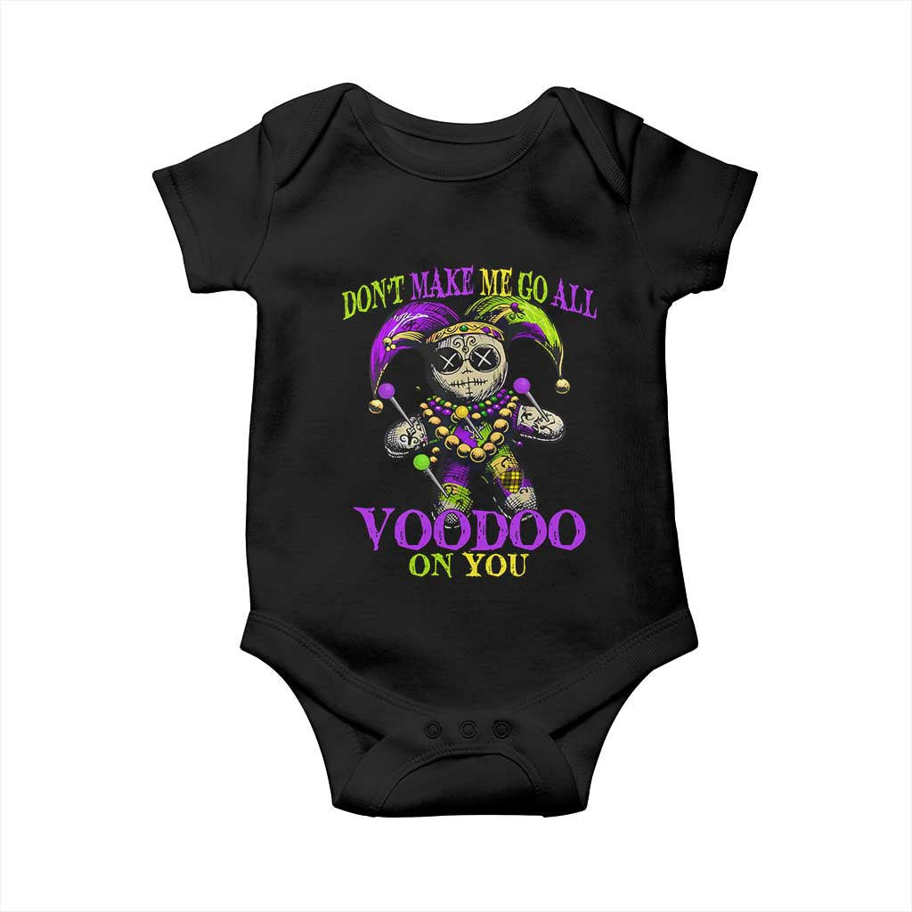 Mardi Gras Voodoo Baby Onesie New Orleans Witch Doctor Dont Make Me Go All Voodoo On You TS10 Black Print Your Wear