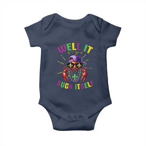 It Aint Gonna Suck Itself Crawfish Funny Mardi Gras Baby Onesie TS10 Navy Print Your Wear
