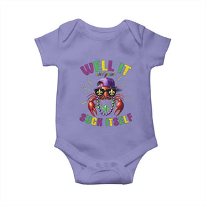 It Aint Gonna Suck Itself Crawfish Funny Mardi Gras Baby Onesie TS10 Violet Print Your Wear