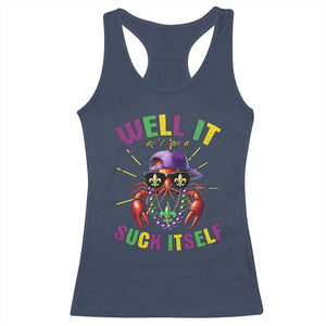 It Aint Gonna Suck Itself Crawfish Funny Mardi Gras Racerback Tank Top TS10 Navy Print Your Wear