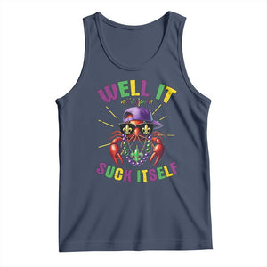 It Aint Gonna Suck Itself Crawfish Funny Mardi Gras Tank Top TS10 Navy Print Your Wear