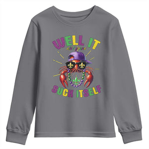 It Aint Gonna Suck Itself Crawfish Funny Mardi Gras Youth Sweatshirt TS10 Charcoal Print Your Wear