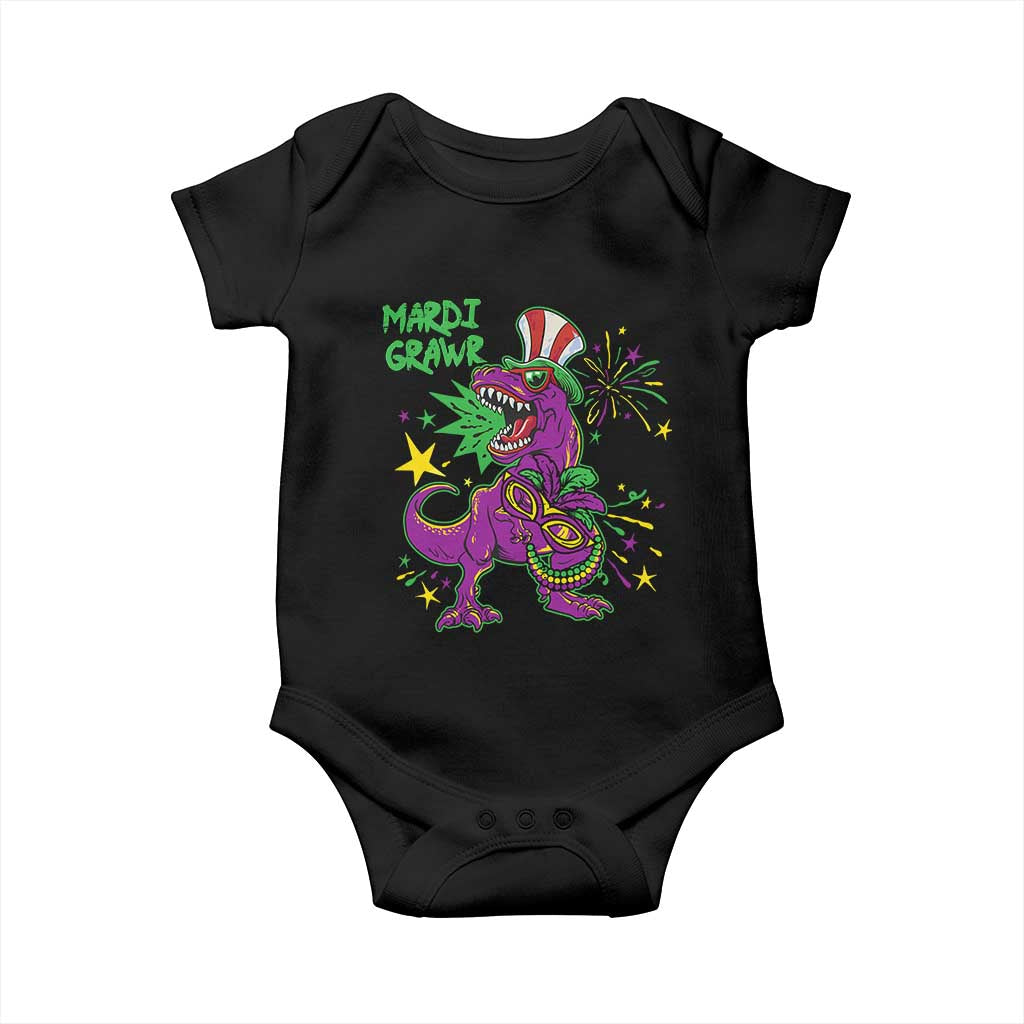Mardi Gras Dino Baby Onesie Toddler Kids Boys Gift Mardi Grawr TS10 Black Print Your Wear