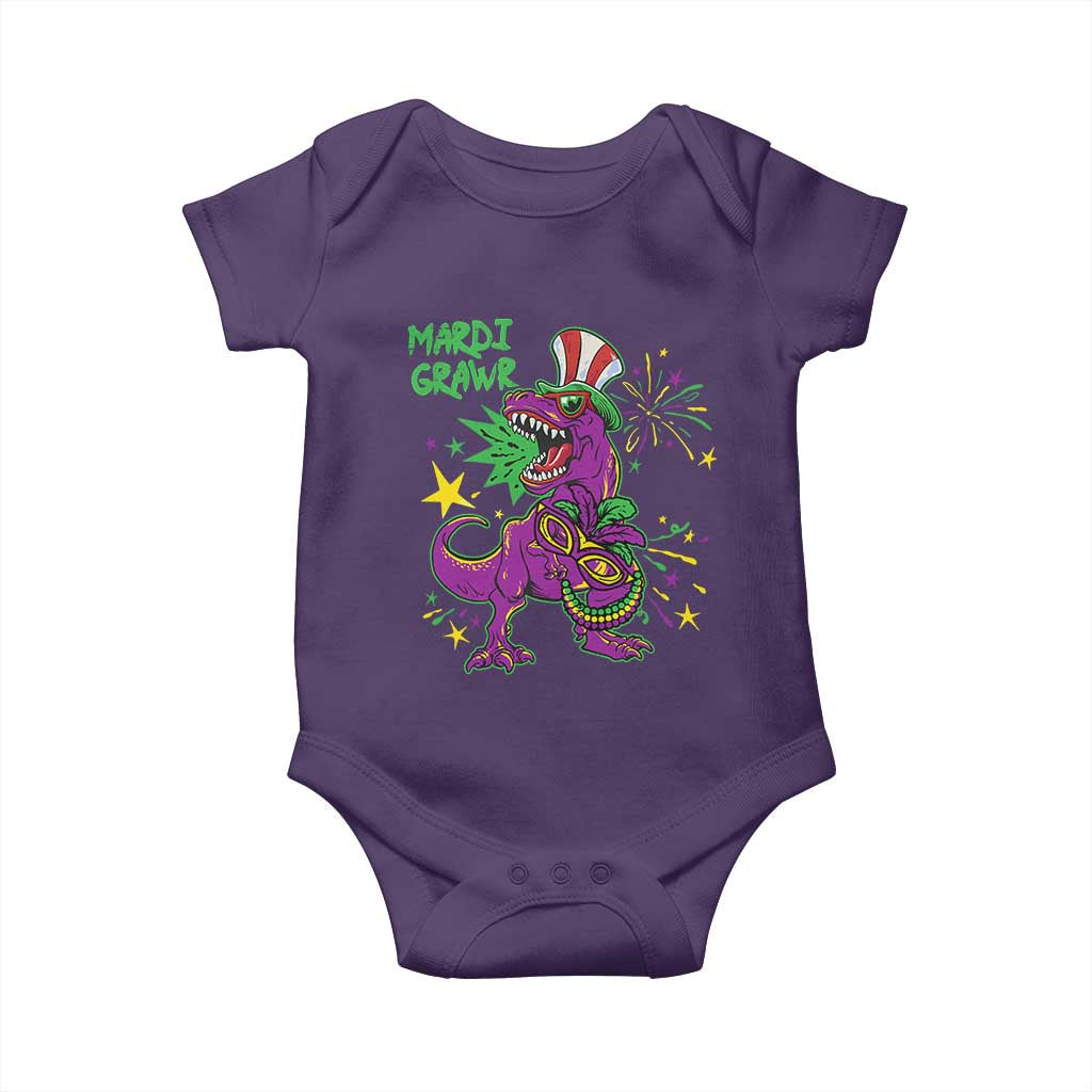 Mardi Gras Dino Baby Onesie Toddler Kids Boys Gift Mardi Grawr TS10 Purple Print Your Wear