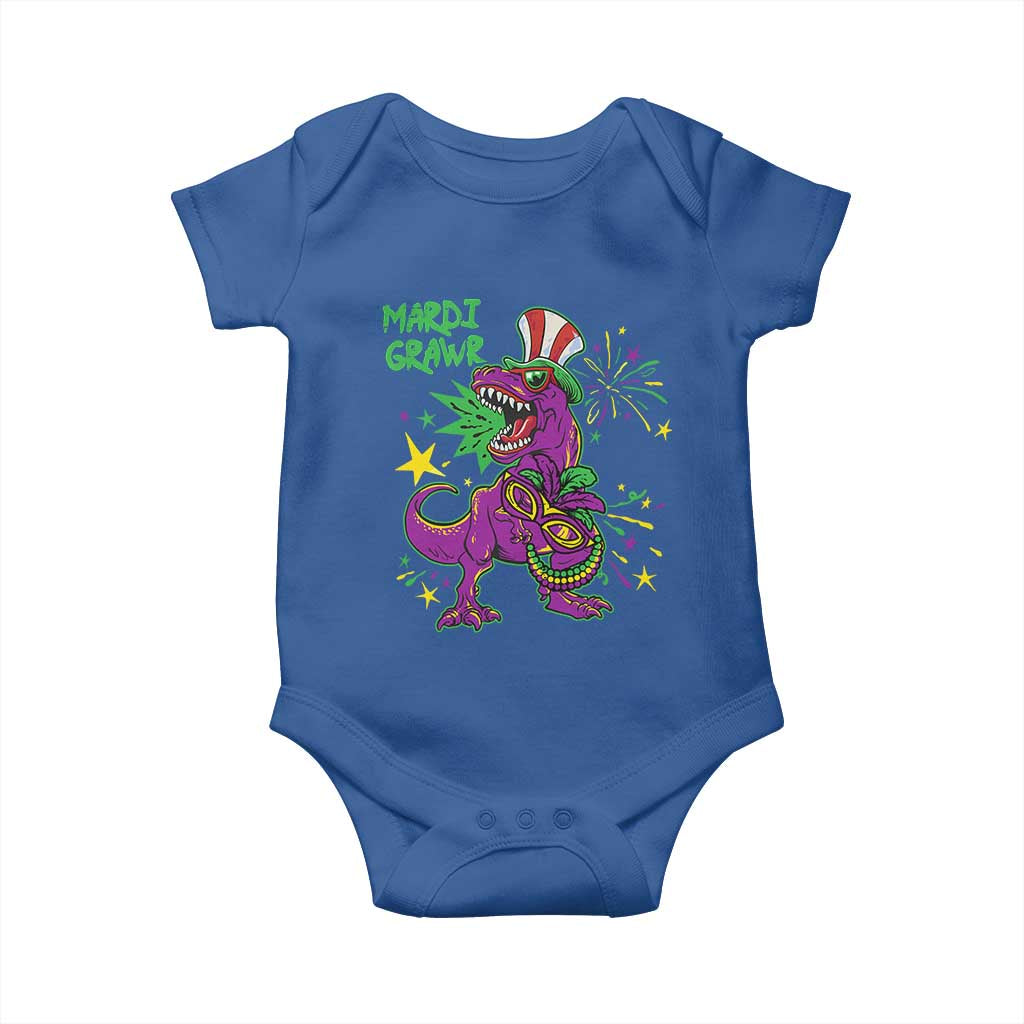 Mardi Gras Dino Baby Onesie Toddler Kids Boys Gift Mardi Grawr TS10 Royal Blue Print Your Wear