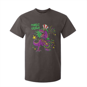Mardi Gras Dino T Shirt For Kid Toddler Kids Boys Gift Mardi Grawr TS10 Dark Chocolate Print Your Wear