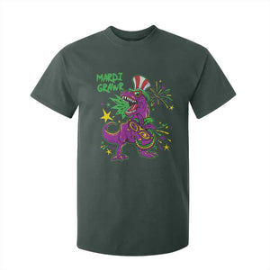 Mardi Gras Dino T Shirt For Kid Toddler Kids Boys Gift Mardi Grawr TS10 Dark Forest Green Print Your Wear