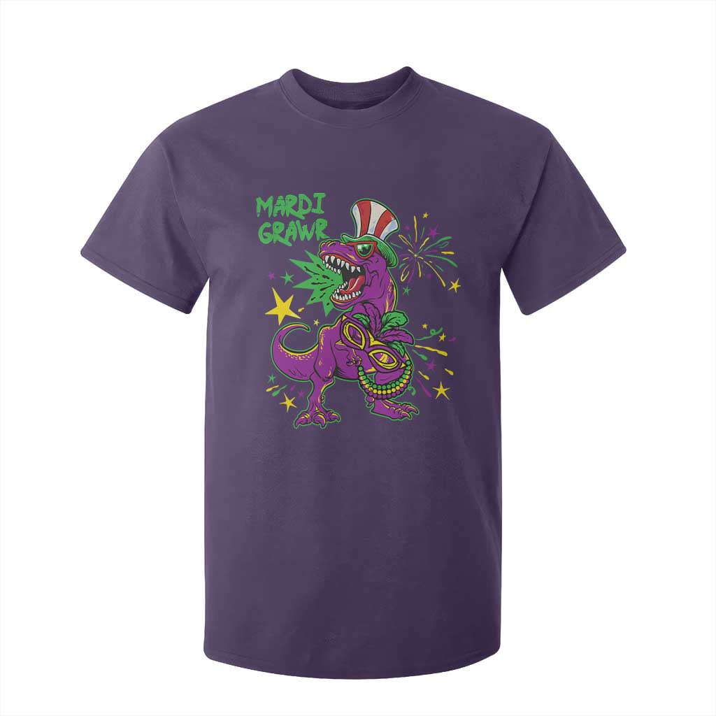 Mardi Gras Dino T Shirt For Kid Toddler Kids Boys Gift Mardi Grawr TS10 Purple Print Your Wear