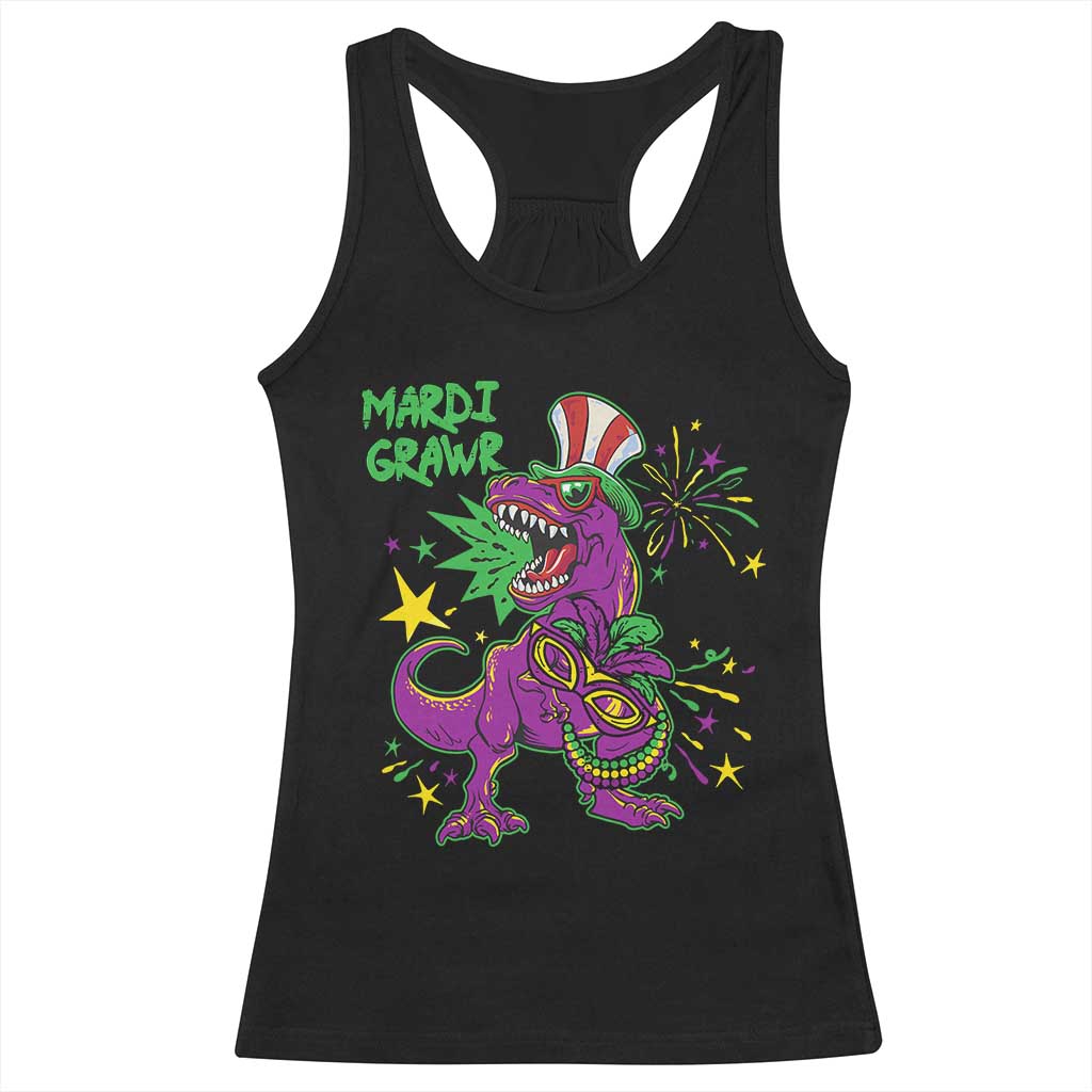 Mardi Gras Dino Racerback Tank Top Toddler Kids Boys Gift Mardi Grawr TS10 Black Print Your Wear
