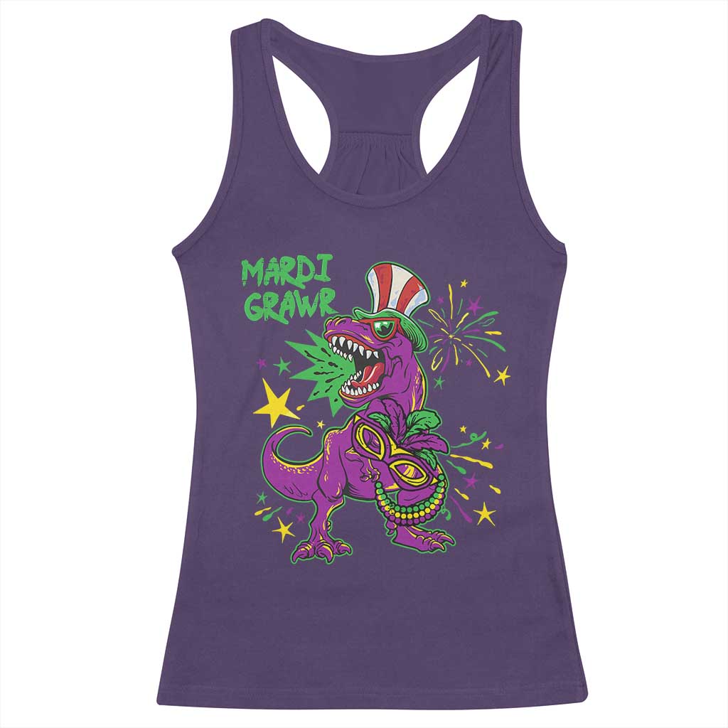 Mardi Gras Dino Racerback Tank Top Toddler Kids Boys Gift Mardi Grawr TS10 Purple Print Your Wear