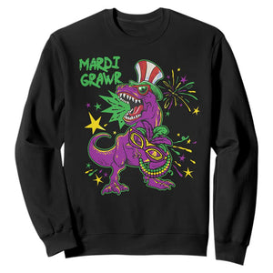 Mardi Gras Dino Sweatshirt Toddler Kids Boys Gift Mardi Grawr TS10 Black Print Your Wear