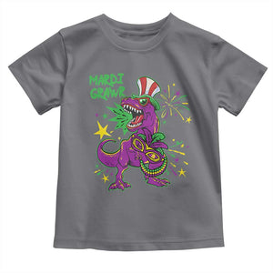 Mardi Gras Dino Toddler T Shirt Toddler Kids Boys Gift Mardi Grawr TS10 Charcoal Print Your Wear