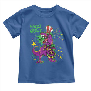 Mardi Gras Dino Toddler T Shirt Toddler Kids Boys Gift Mardi Grawr TS10 Royal Blue Print Your Wear
