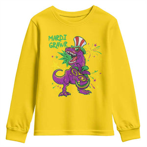 Mardi Gras Dino Youth Sweatshirt Toddler Kids Boys Gift Mardi Grawr TS10 Daisy Print Your Wear