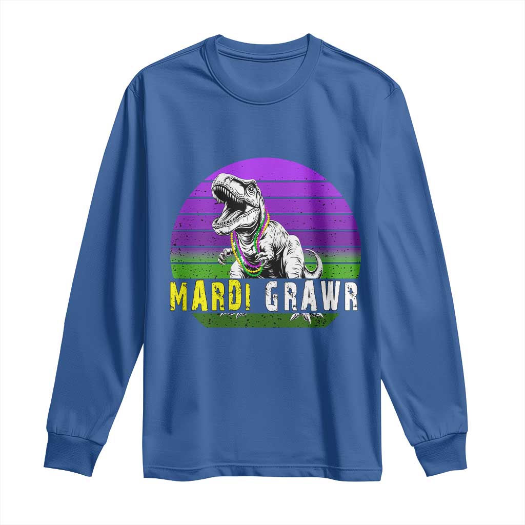 Mardi Grawr Dinosaur Long Sleeve Shirt Toddler Kids Boys Gift TS10 Royal Blue Print Your Wear