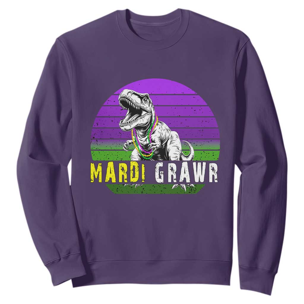 Mardi Grawr Dinosaur Sweatshirt Toddler Kids Boys Gift TS10 Purple Print Your Wear