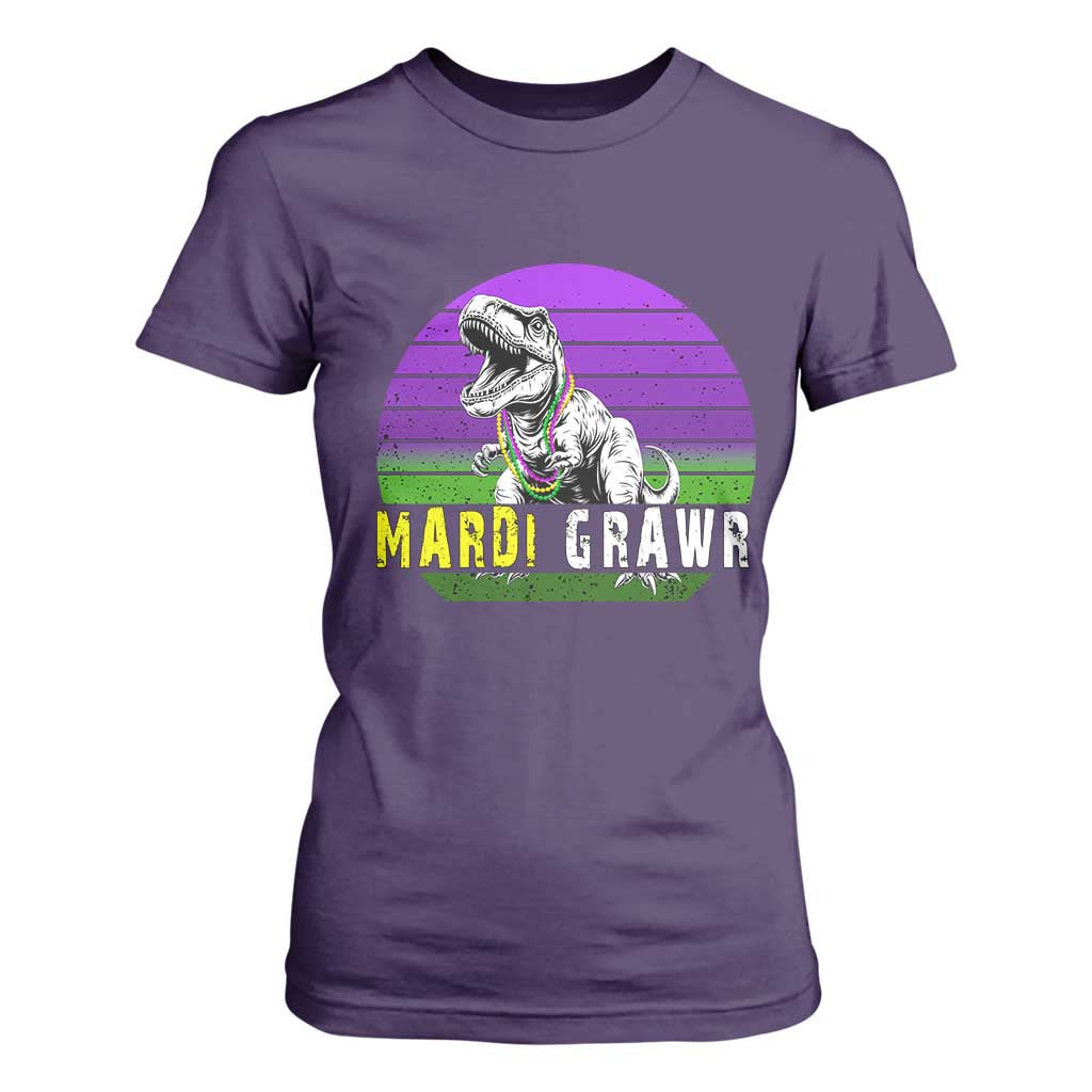Mardi Grawr Dinosaur T Shirt For Women Toddler Kids Boys Gift TS10 Purple Print Your Wear