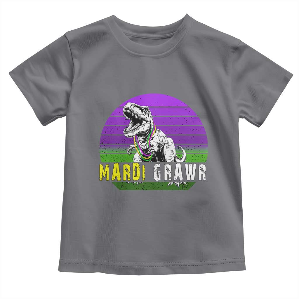 Mardi Grawr Dinosaur Toddler T Shirt Toddler Kids Boys Gift TS10 Charcoal Print Your Wear